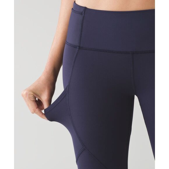 LULULEMON Outrun Tight Deep Indigo Mesh Accent 7/8 Leggings Size 6 - Picture 3 of 10